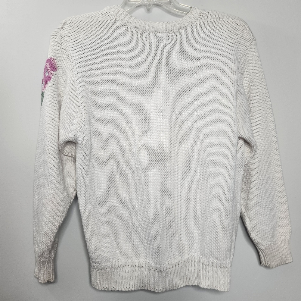 Vintage Jantzen Floral Embroidered‎ Cardigan Sweater Large - Picture 11 of 12